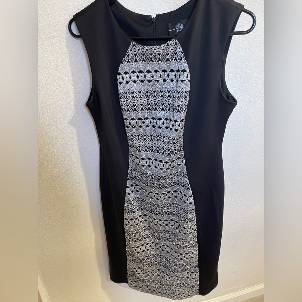Elle Black and Gray High Low Dress